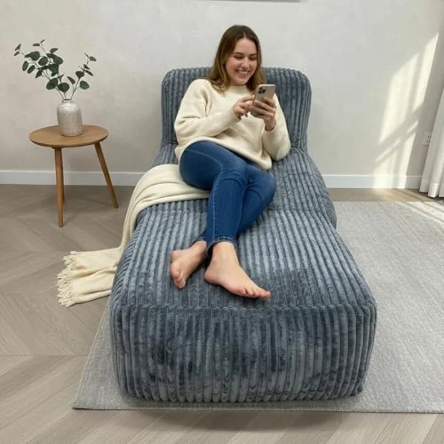 Puf Sillón Grande de Espuma Viscoelástica | Tumbona de Máximo Confort