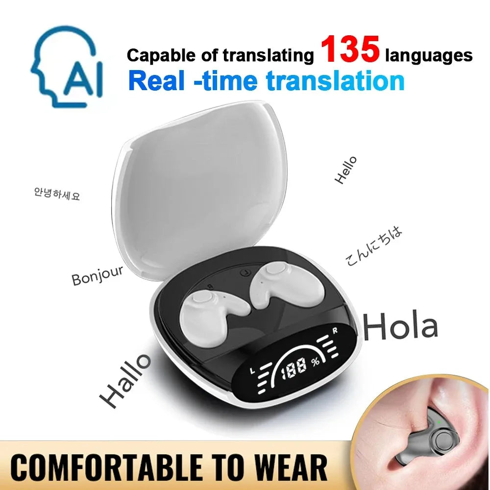 Bluetooth 5.3 AI Translation Earphones | HiFi Noise Reduction Headphones