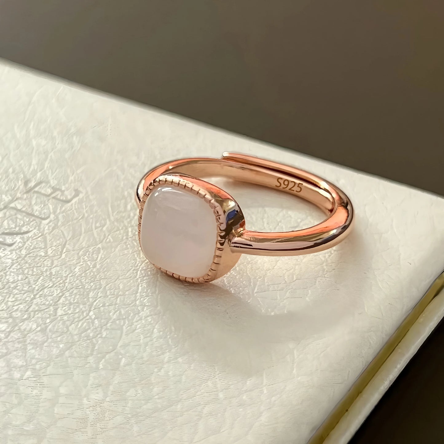 Adjustable Geometric Jade Ring for Women | Vintage Jewelry Gift