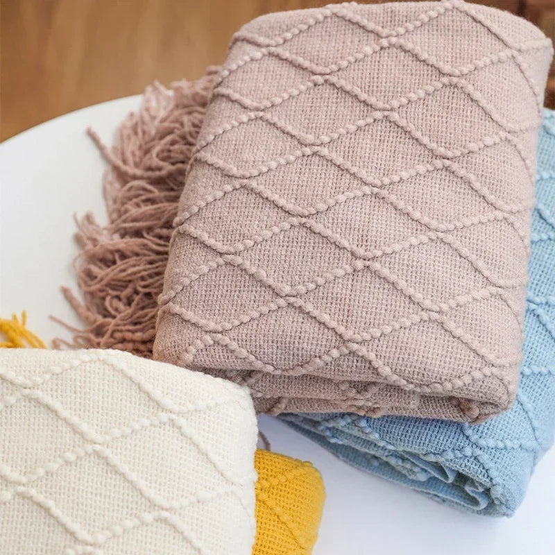 Soft Knitted Shawl Blanket | Cozy Travel & Home Essential