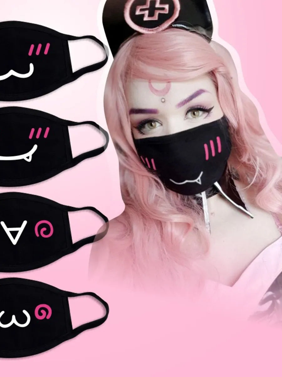 Funny Expression Anime Party Mouth Face Mask | Unisex Kawaii Mask