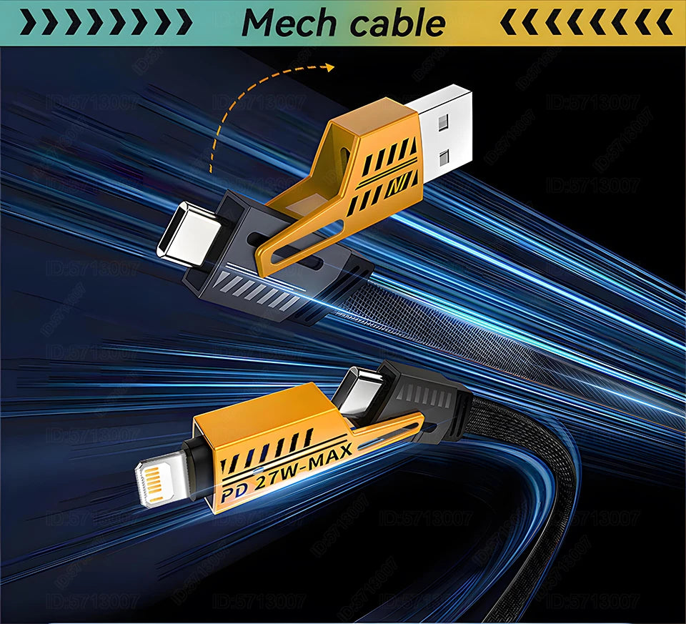 Fast Charging USB Type C Cable | 65W Mecha Style for All Devices