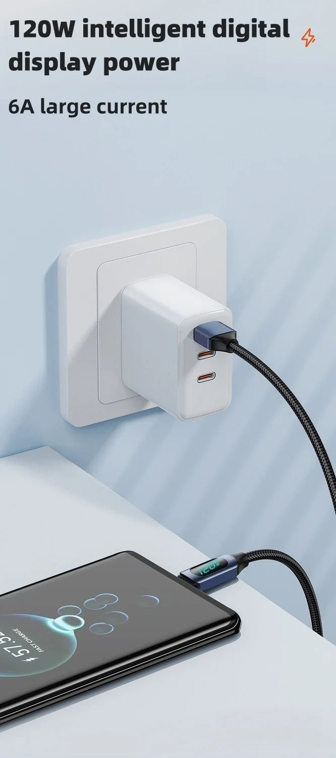 120W Super Fast Type C Charging Cable | High-Speed Data Cord