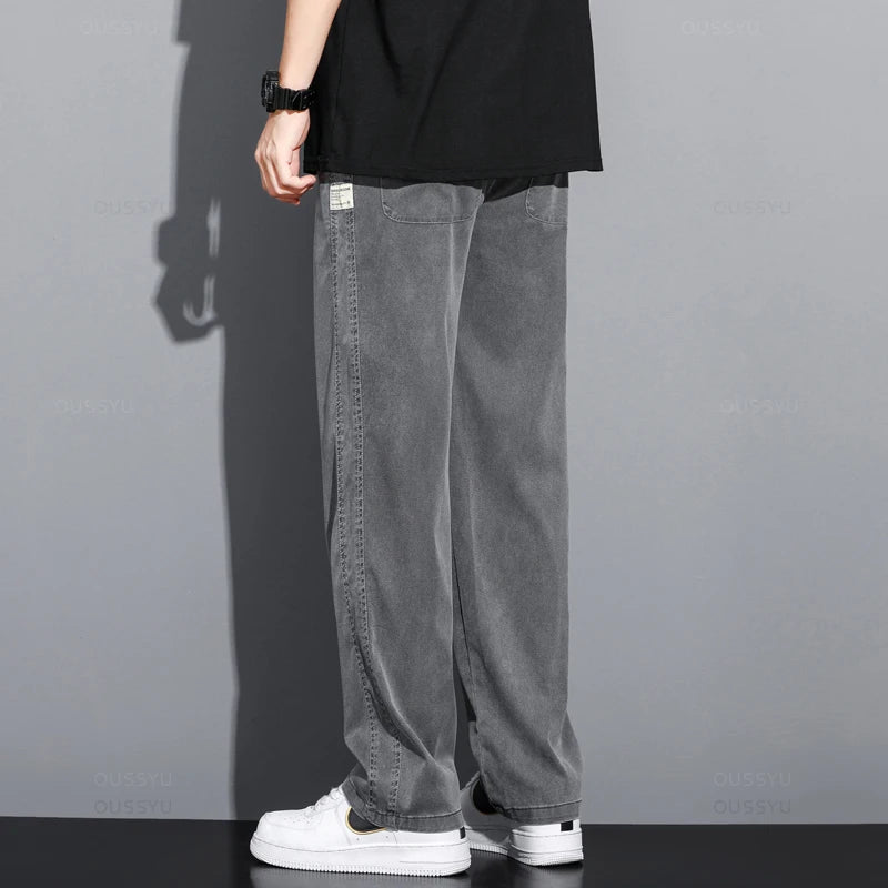 Men's Summer Loose Fit Soft Lyocell Jeans | Casual Comfort Trousers