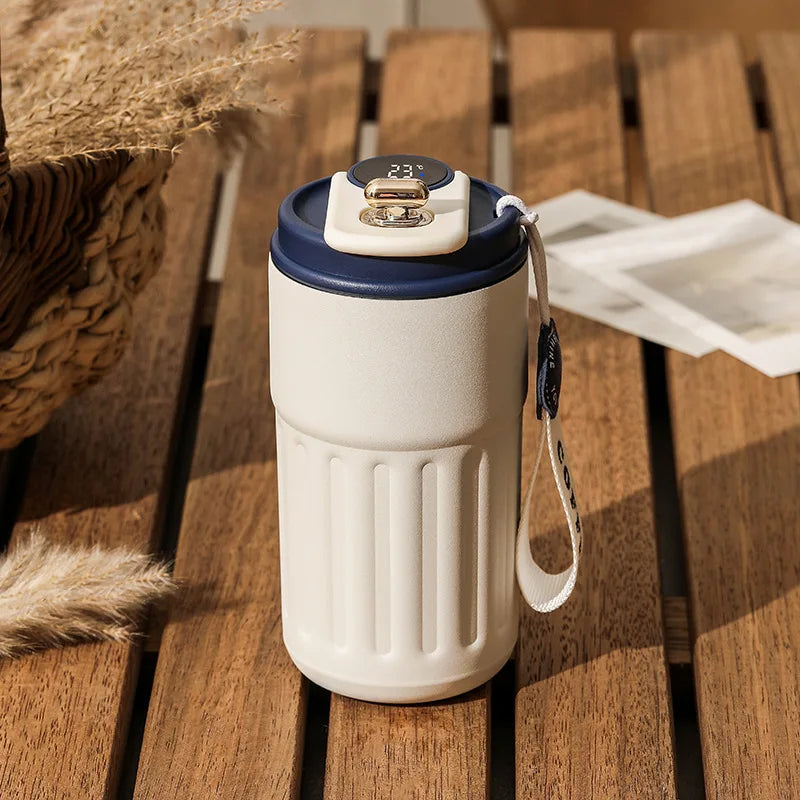 Botella de agua térmica de acero inoxidable de 450 ml con pantalla de temperatura