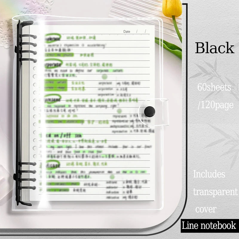 A5 Clear PVC Binder Notebook | Stylish Refillable Planner