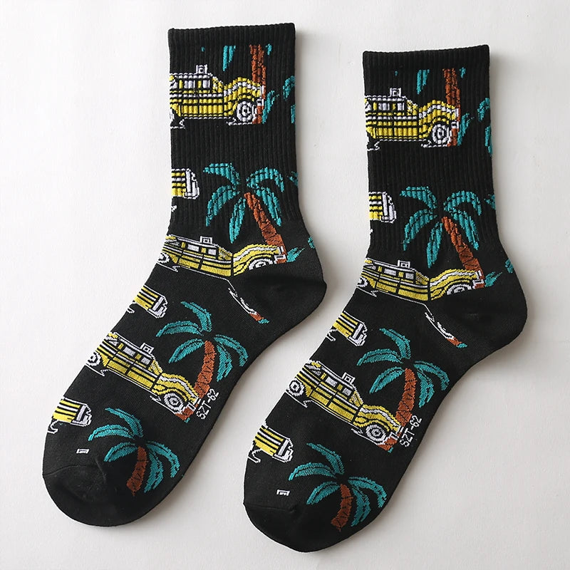 Trendy Unisex Cartoon Cotton Crew Socks | Comfort Meets Style