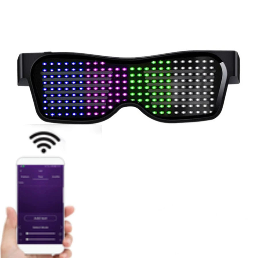 Bluetooth LED Glasses | Rechargeable Smart Glasses for Parties