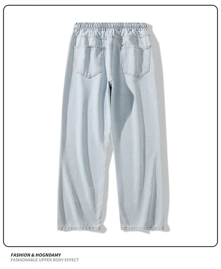 Trendy High Street Wide Leg Jeans | Comfortable Men's Denim Pants