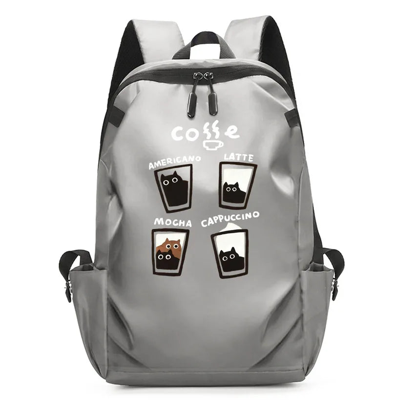 Cute Waterproof Men's Business Laptop Backpack with Cat Print