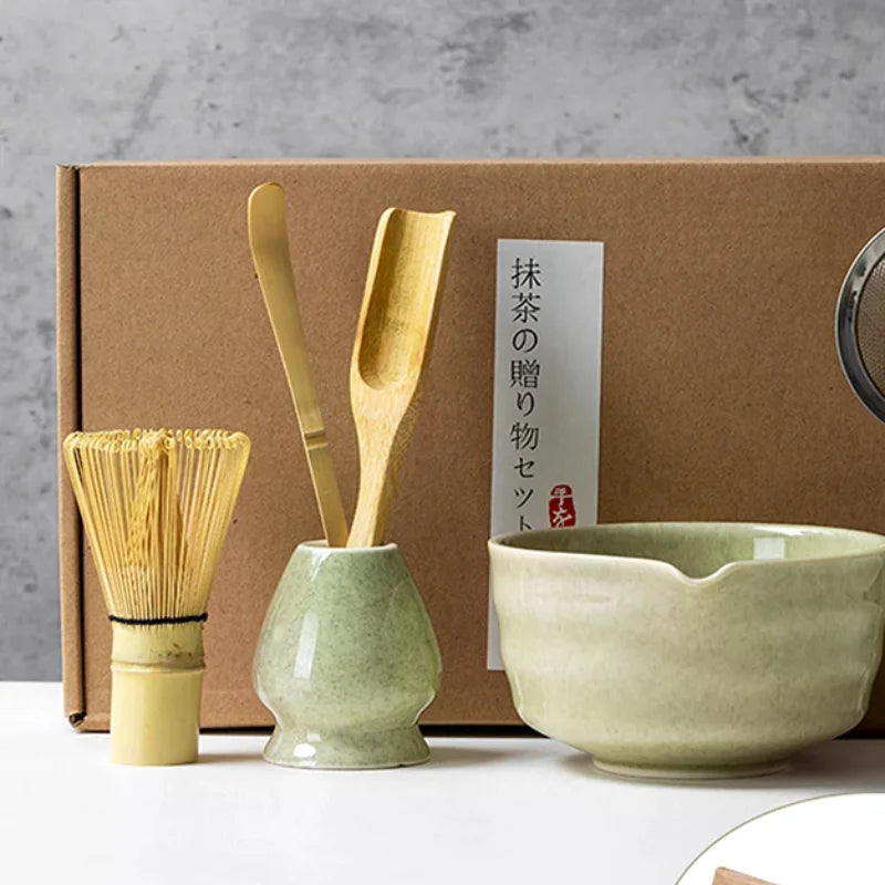 Juego completo de té Matcha con batidor de bambú y accesorios