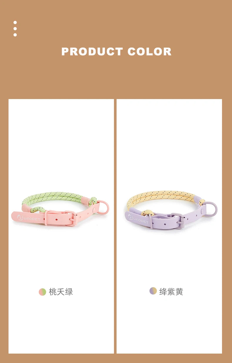 Cute Sugar Color Dog Collar and Leash Set for Small to Medium Dogs