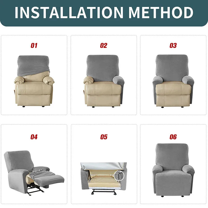 Elegant Stretch Jacquard Recliner Sofa Covers for Cozy Living Rooms