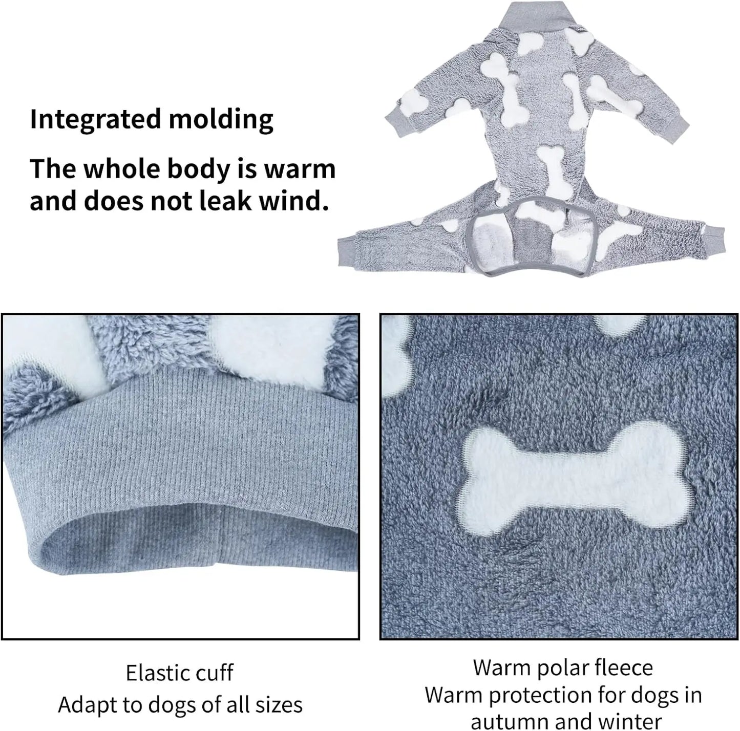 Winter Cold Weather Pajamas for Large Dogs | Cozy Onesie Fit