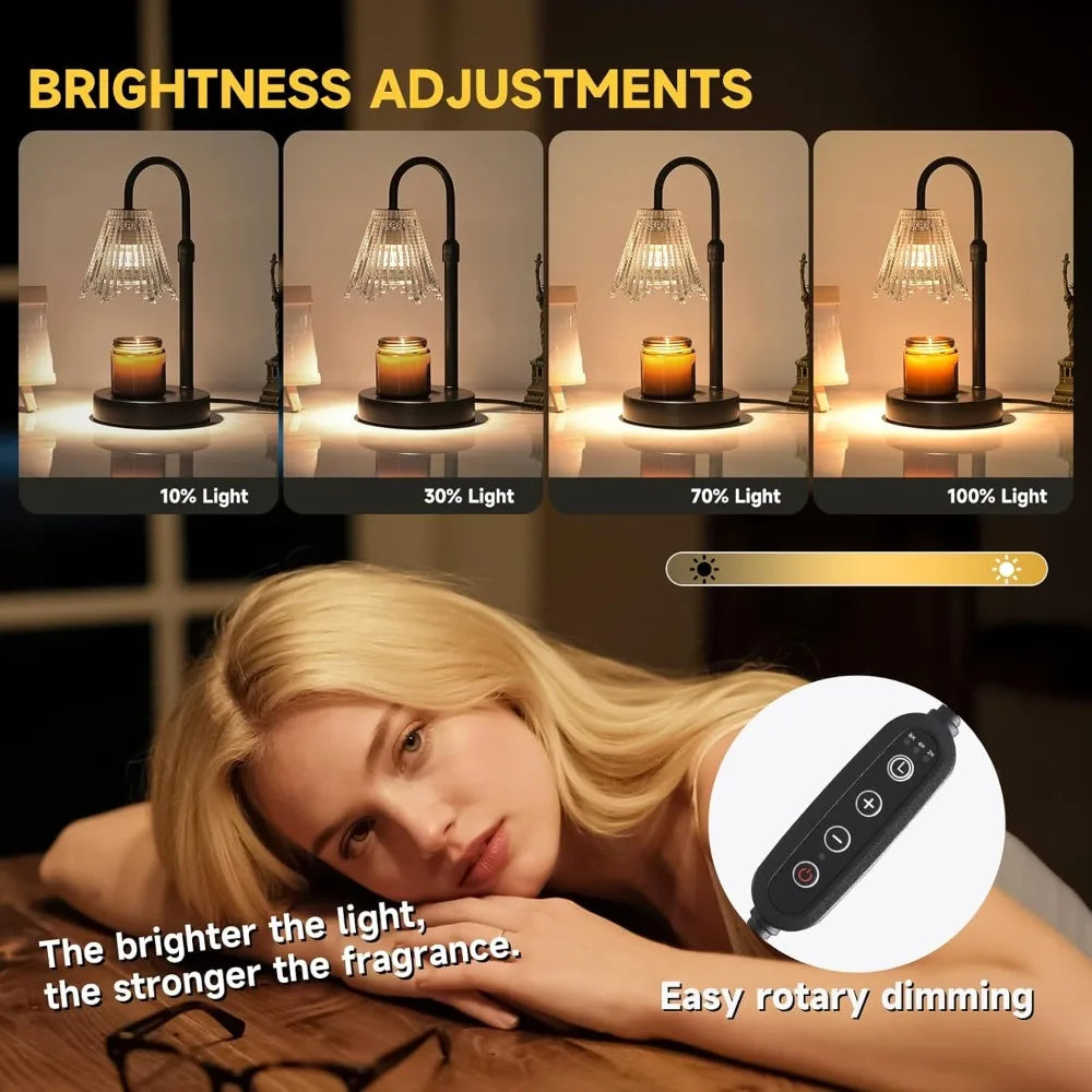 Electric Candle Warmer Lamp | Adjustable Gooseneck & Crystal Glass