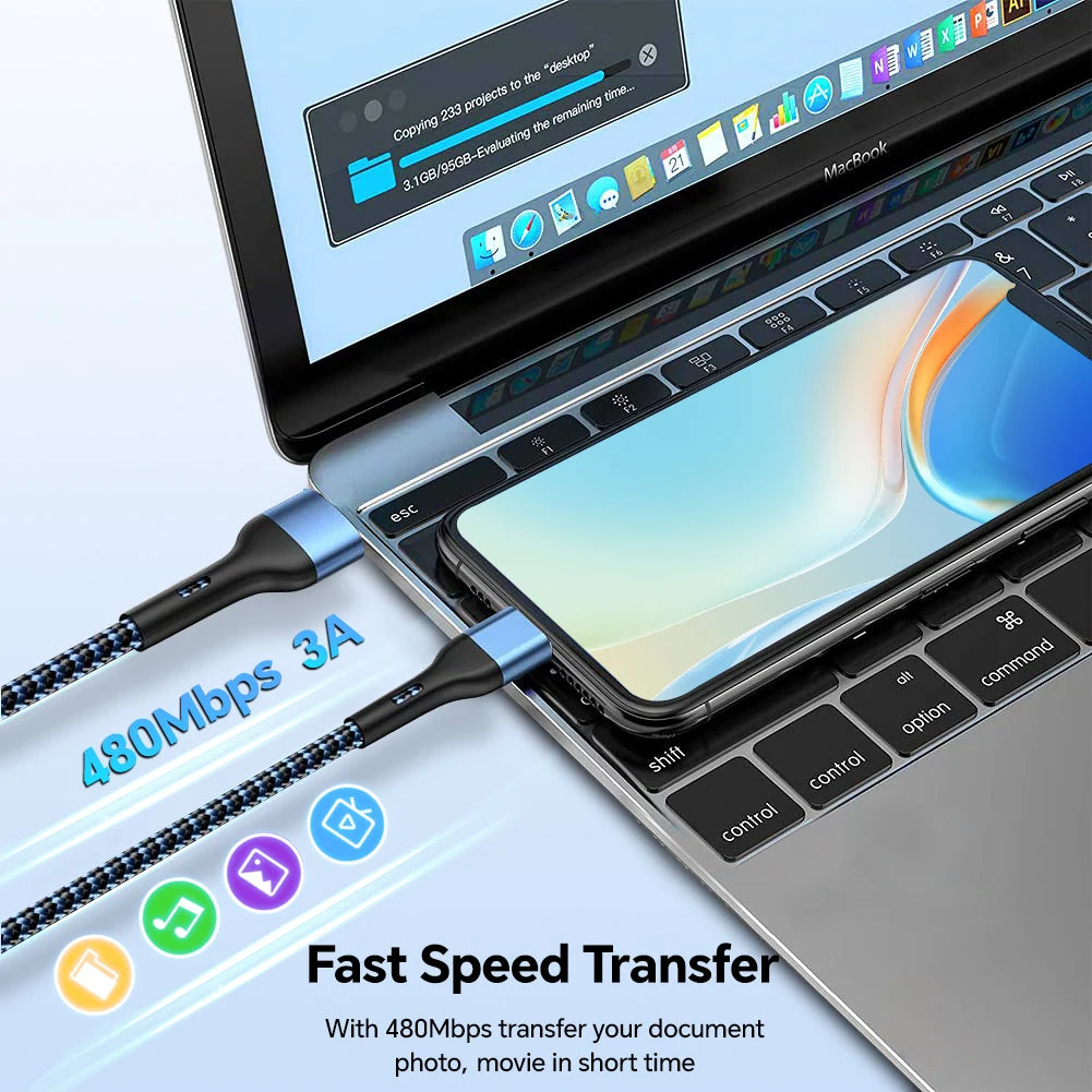 3A USB Fast Charging Cable | Compatible with iPhone & iPad Devices