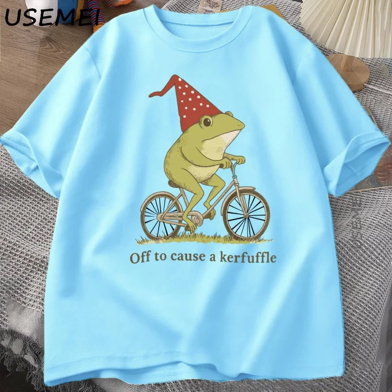 Funny Frog T-Shirt for Adults | Unique Graphic Tee Summer Tops