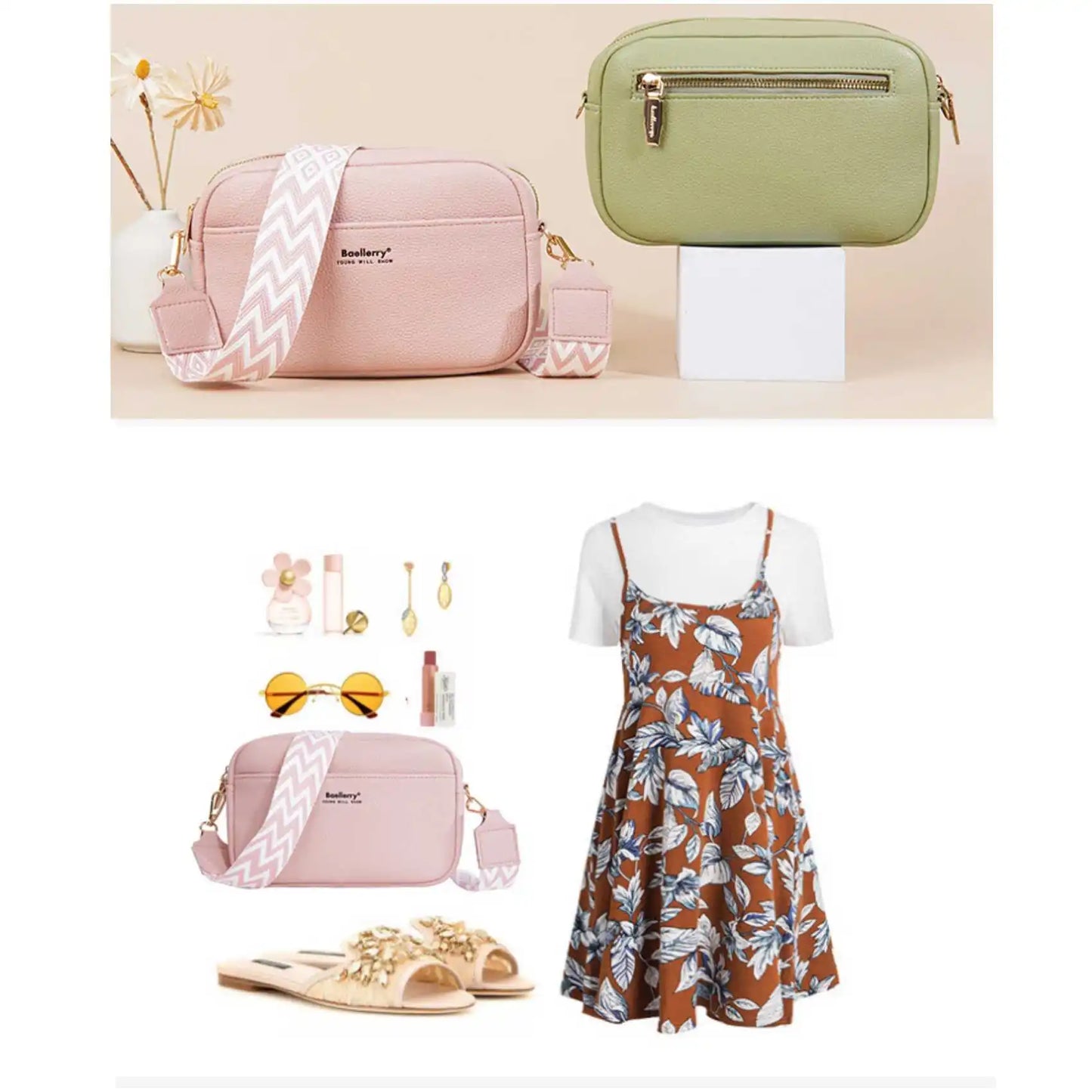 Elegante bolso de mano con cremallera de gran capacidad para mujer