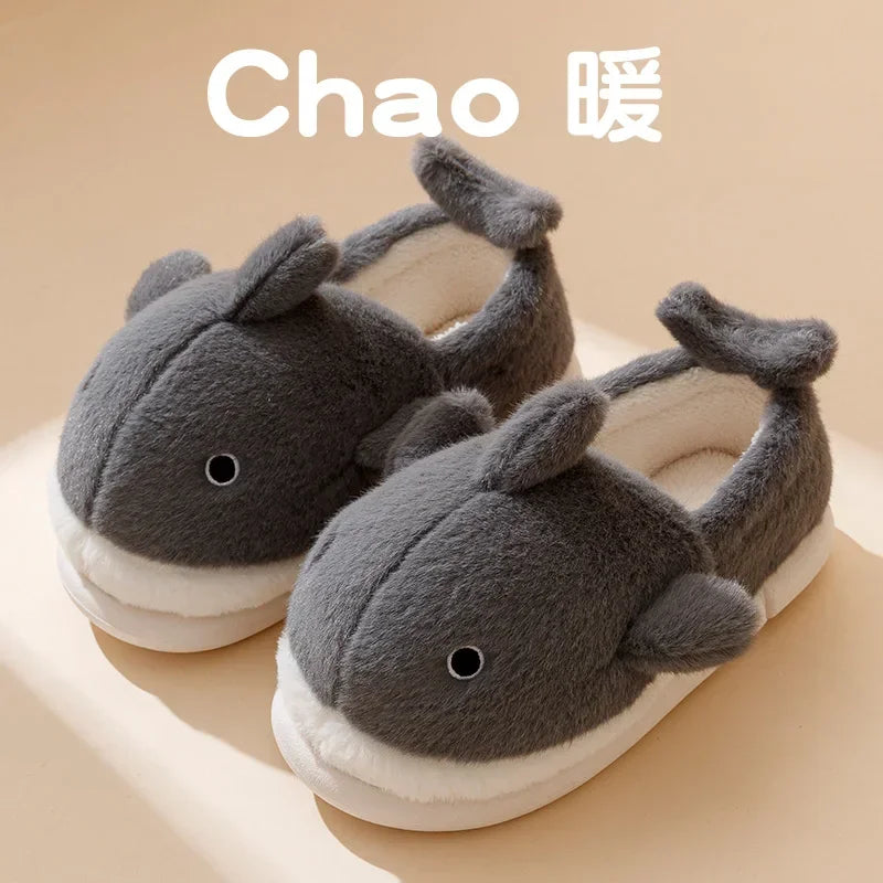 Cozy Shark Pattern Home Slippers for Men & Women | Warm Comfort