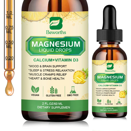 60ML Magnesium Glycinate Liquid Drops for Calm Mood & Sleep Health