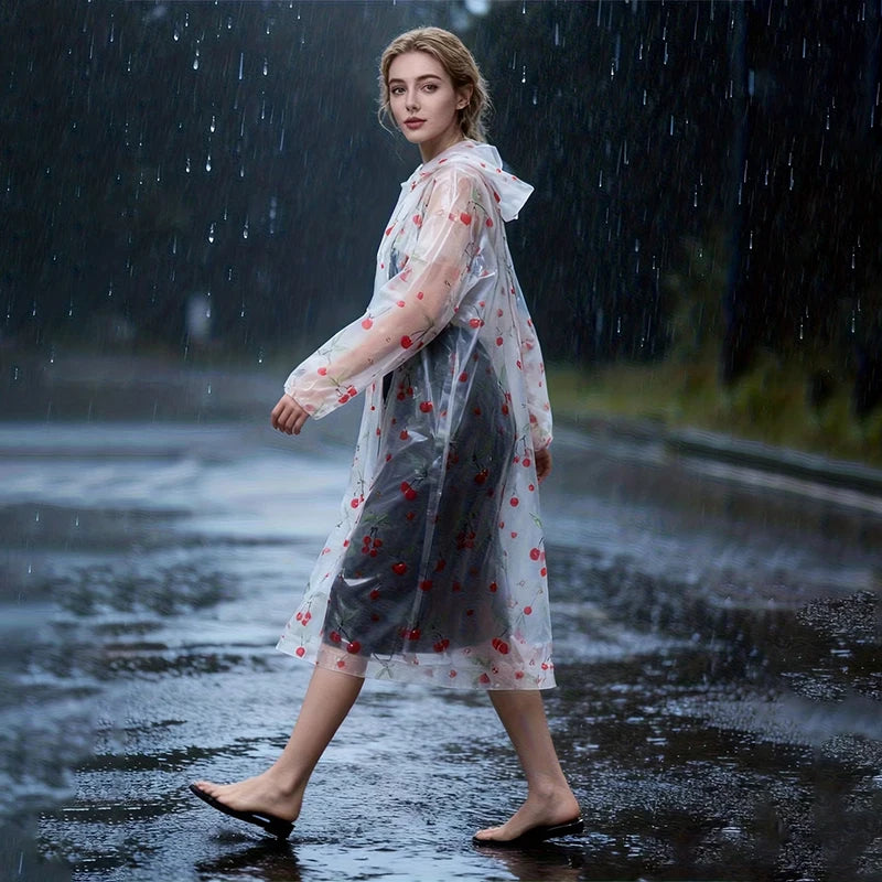 Lightweight Leopard Print Rain Poncho | Packable & Windproof