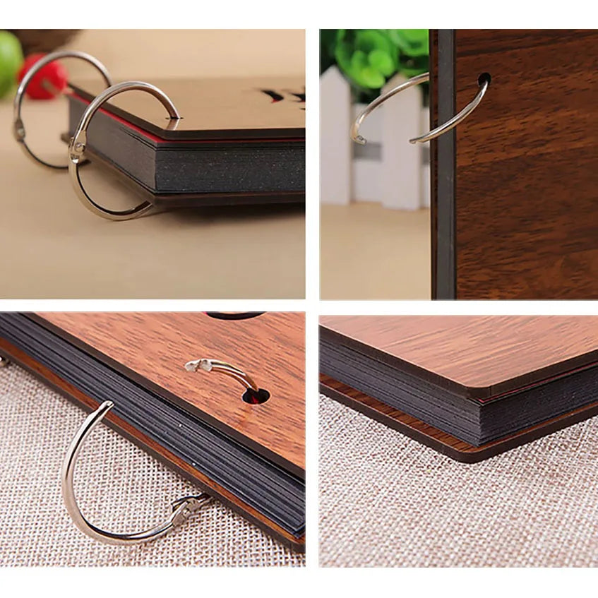 Álbum de Fotos DIY de Madera Vintage | Recuerdos y Almacenamiento para Scrapbook