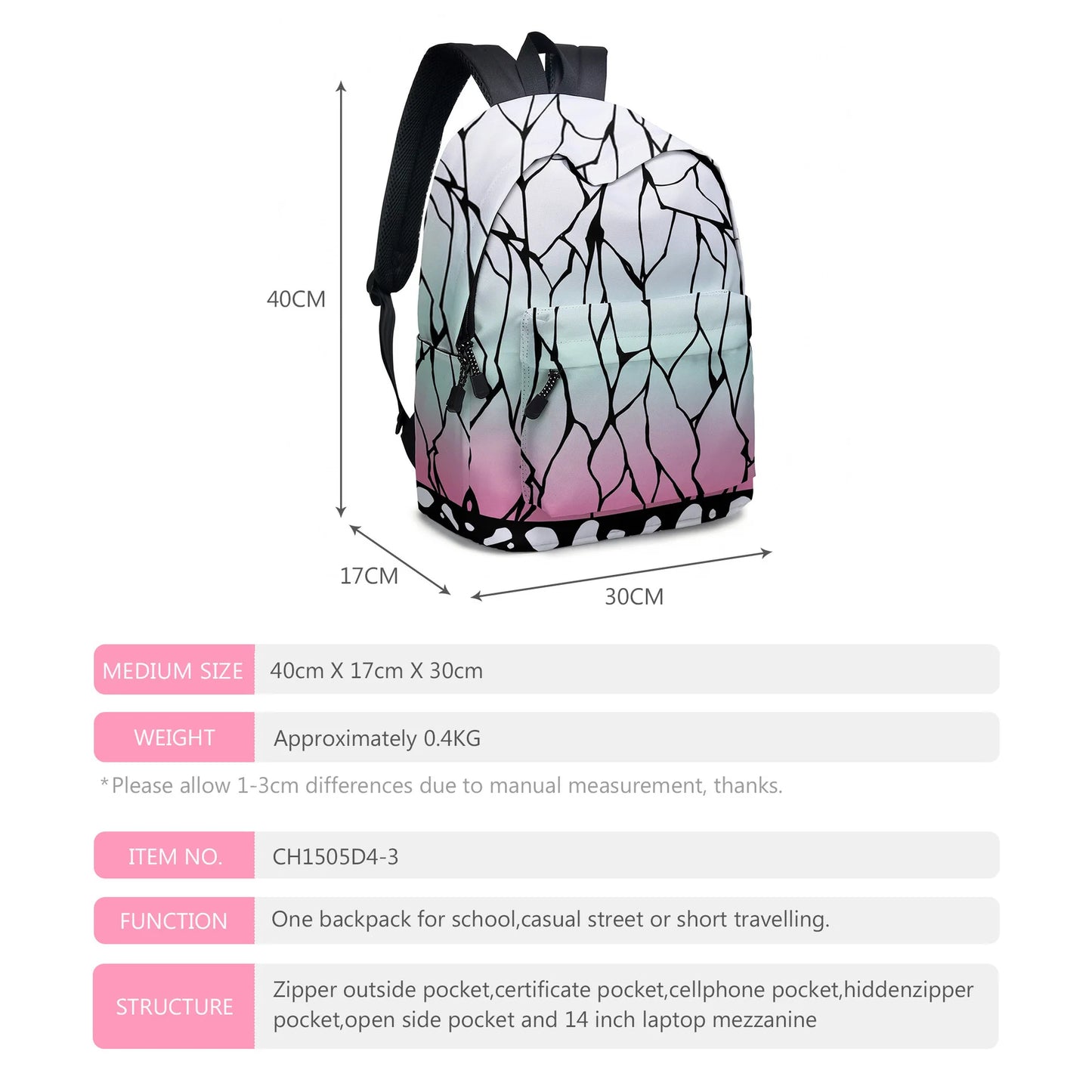Anime Demon Slayer Backpack Set | Stylish Schoolbag & Pen Bag