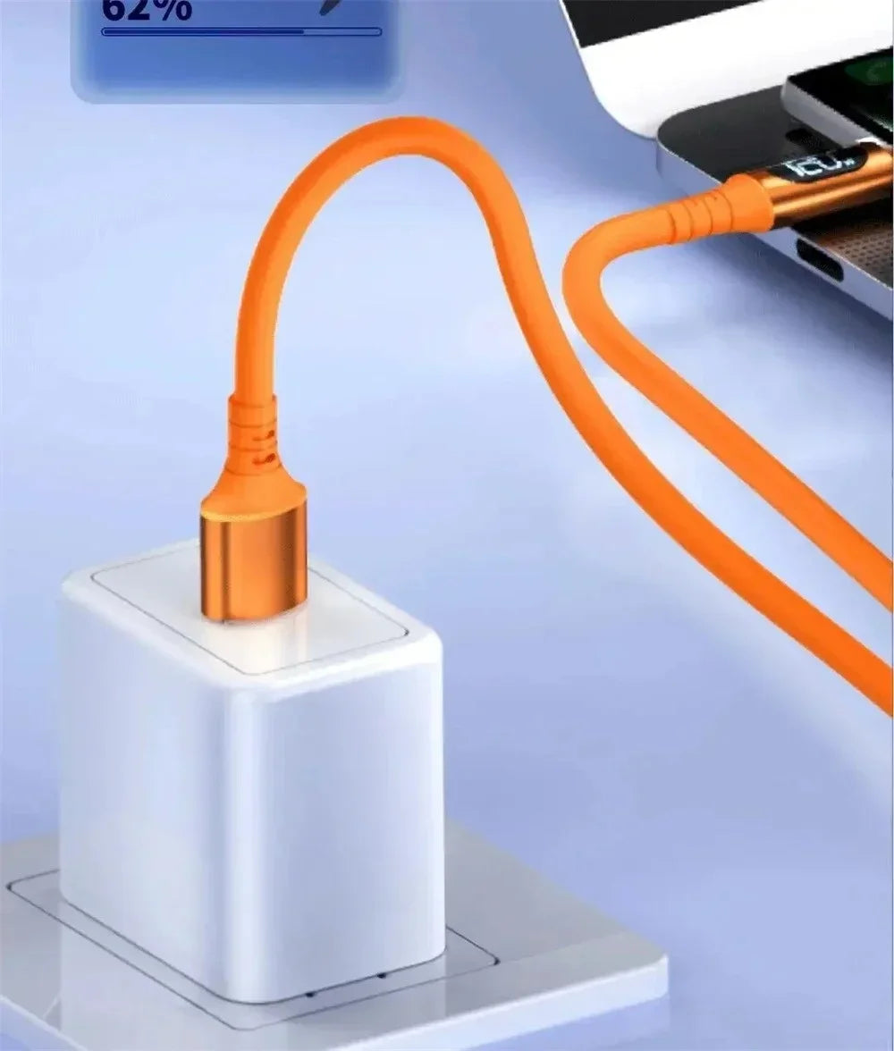 120W Fast Charging USB C Cable with Digital Display | Quick Charge Cord