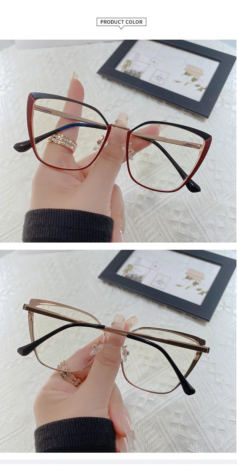 Retro Cat Eye Photochromic Reading Glasses for Women | Anti Blue Light