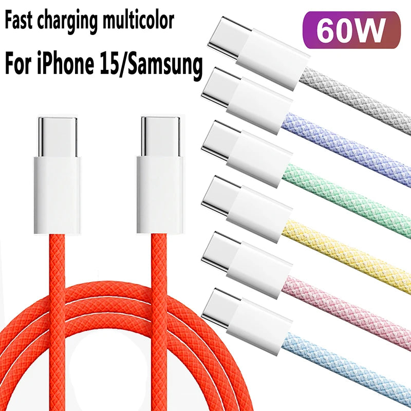 60W PD Fast Charging USB C to USB C Cable | Quick Charge Compatible