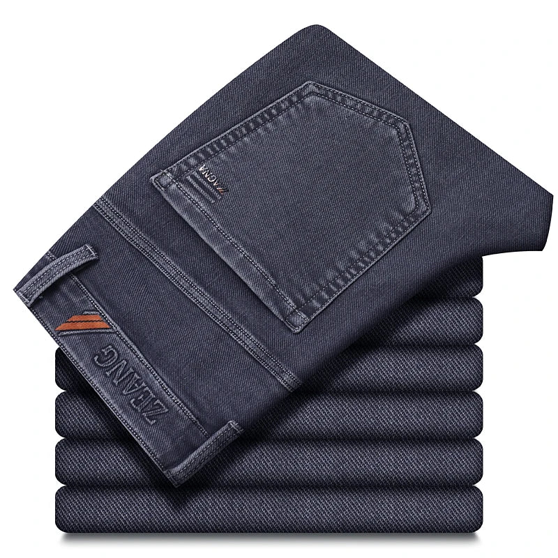 Men's Gray Jeans | Classic Straight Fit Casual Denim Trousers