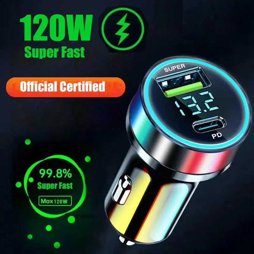 20W Super Fast Car Charger | Dual USB Type-C Adapter for All Devices