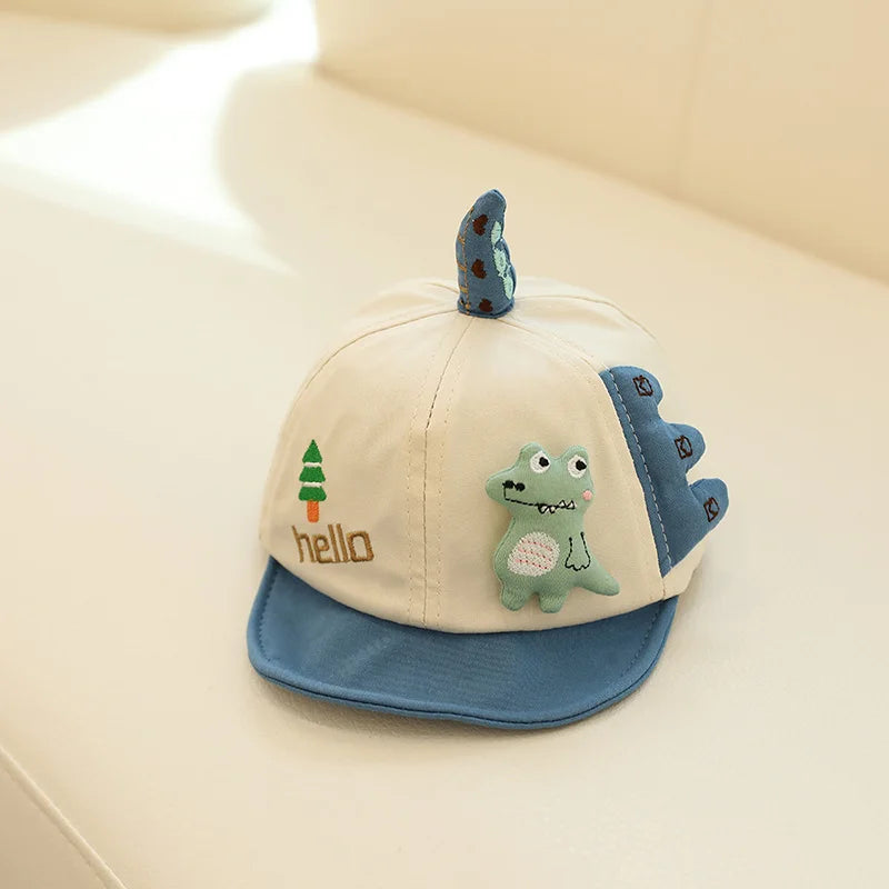 Cartoon Cute Dinosaur Baby Hat | Soft Cotton Sunshade Cap