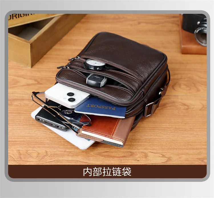Men's Casual Sling Messenger Bag | Genuine Leather Crossbody