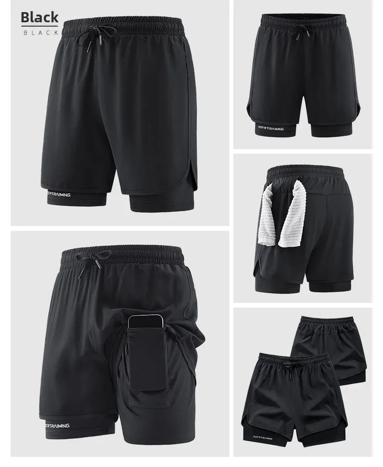 Men's 2-in-1 Camo Running Shorts | Quick Dry Gym Wear