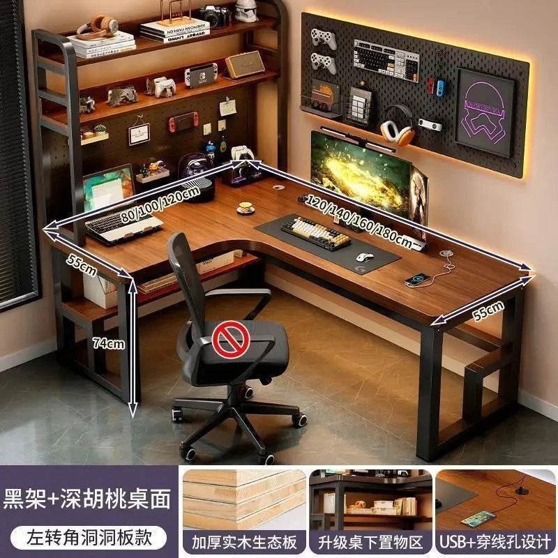 Premium Solid Wood Corner Computer Desk | Modern Workspace Solution
