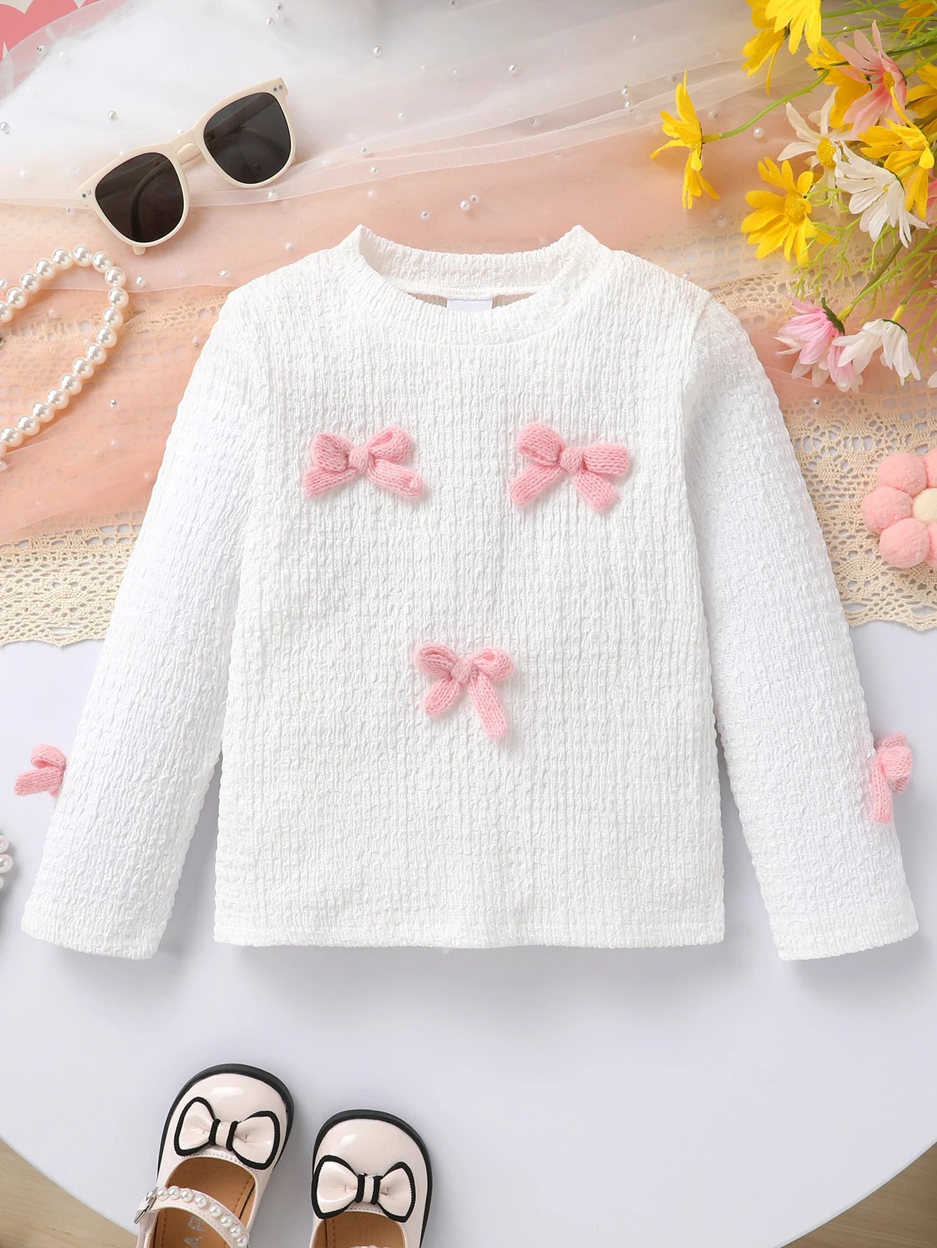 Toddler Girls Cute Bow Long Sleeve T-Shirt & Pants Set | Stylish Fall Outfit