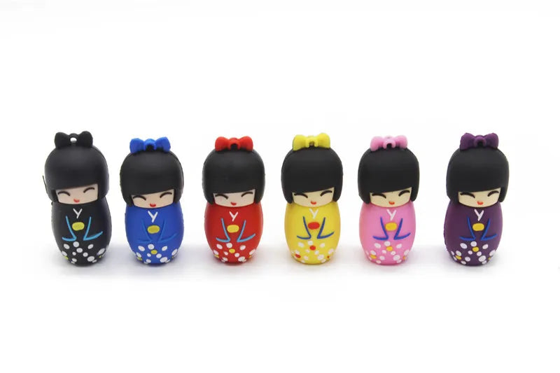 Colorful Cartoon Kimono Doll USB Flash Drive | Fun Storage Solutions