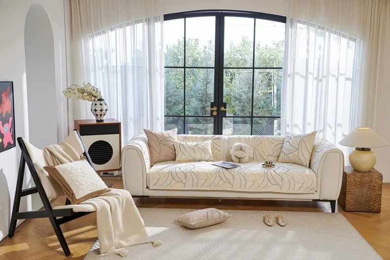Luxury Pure Cotton Non-Slip Sofa Seat Cover | All Season Comfort