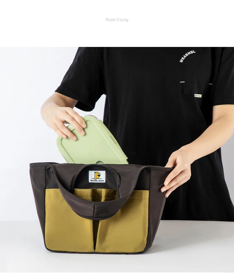 Insulated Lunch Bag Tote Waterproof Portable Large Capacity Bento Box Bag Thermal Cooler Handbag for Office School Picnic