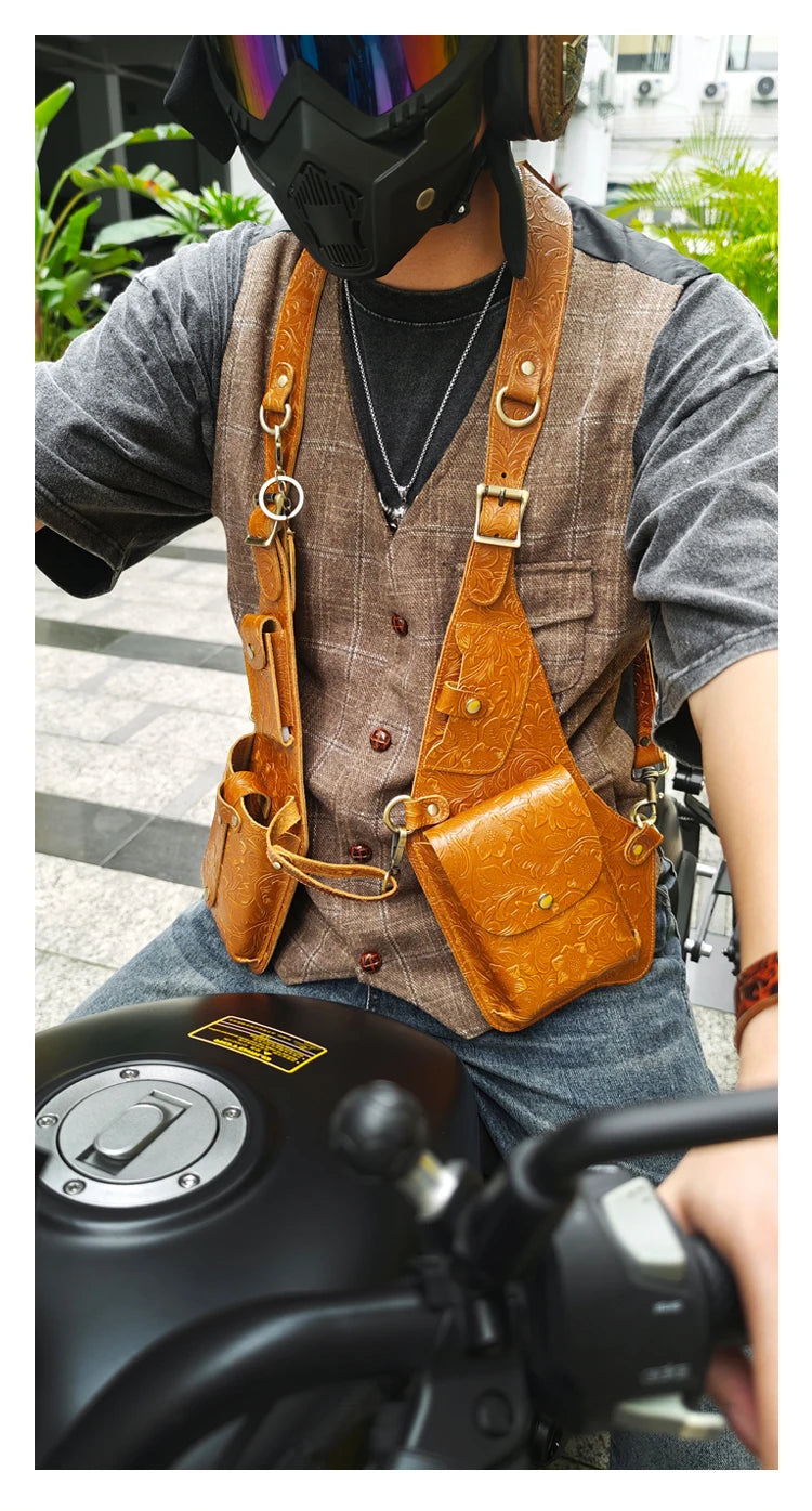 Anti-Theft Medieval Leather Holster Bag | Stylish Steampunk Design
