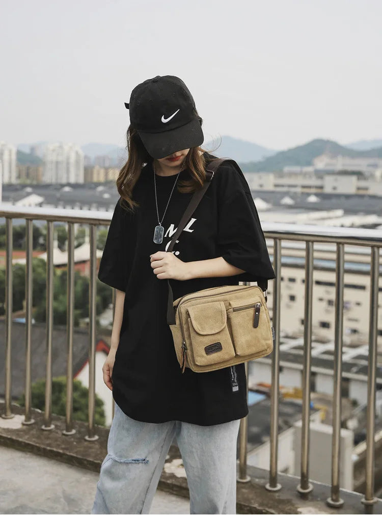 Men's Retro Canvas Shoulder Bag | Stylish Casual Messenger
