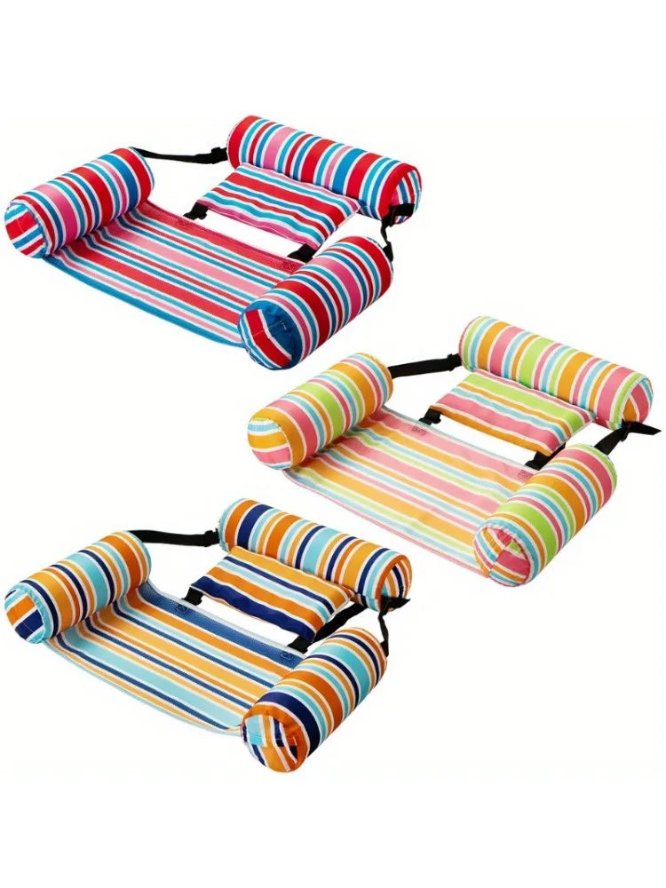 3 Pack Inflatable Pool Float Loungers | Heavy-Duty Hammock Chairs