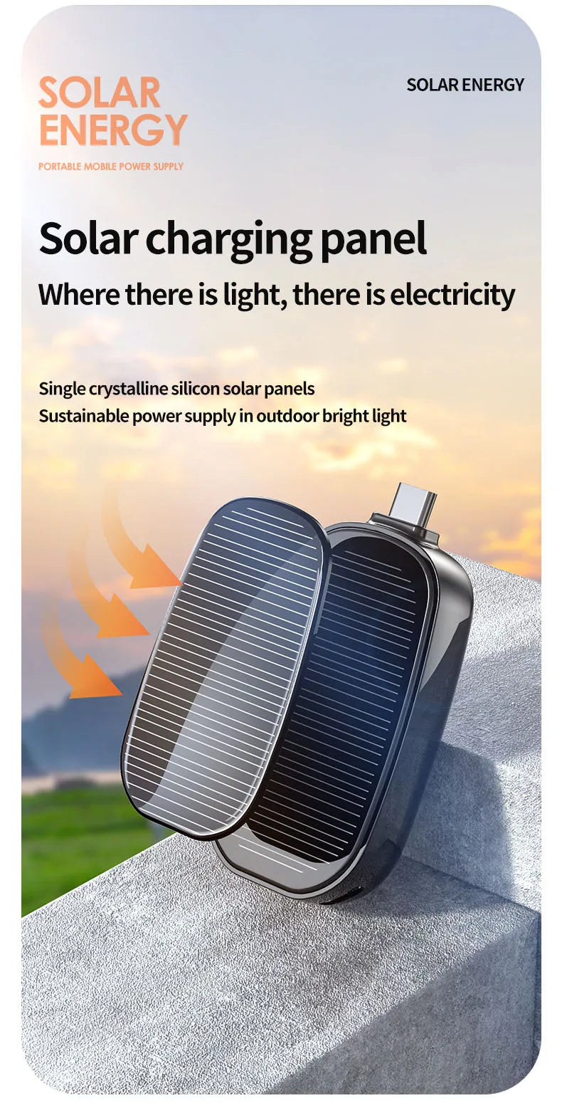 Portable Solar Power Bank 1200mAh | Fast Charging External Battery
