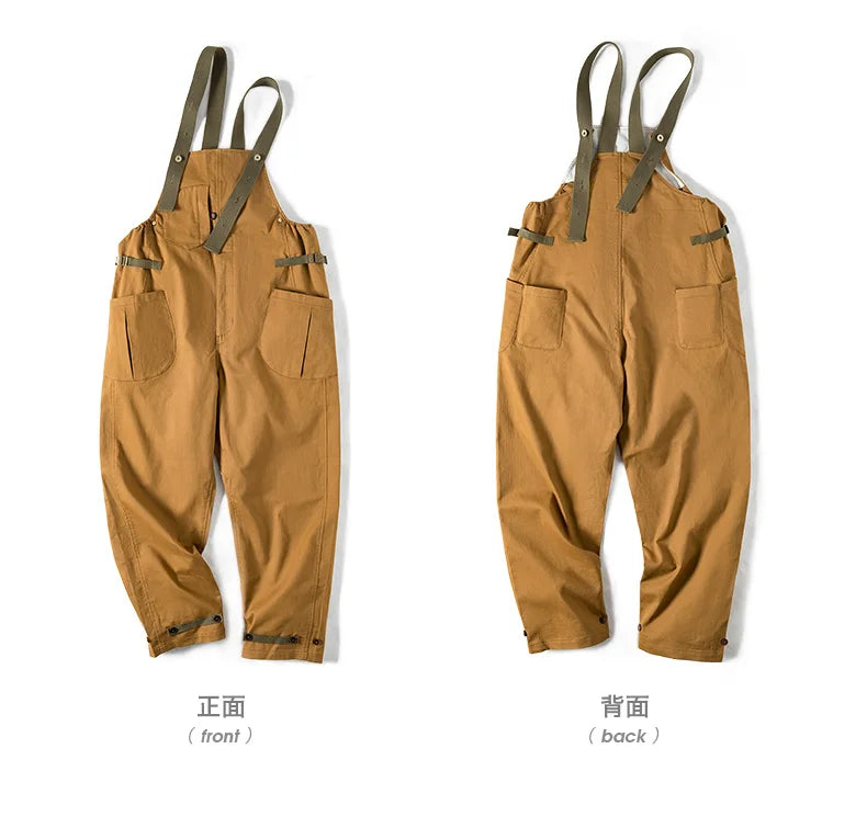 Men's Retro Strap Pants | Casual Loose Fit Barrel Style Trousers