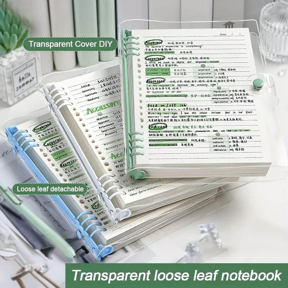 A5 Clear PVC Binder Notebook | Stylish Refillable Planner