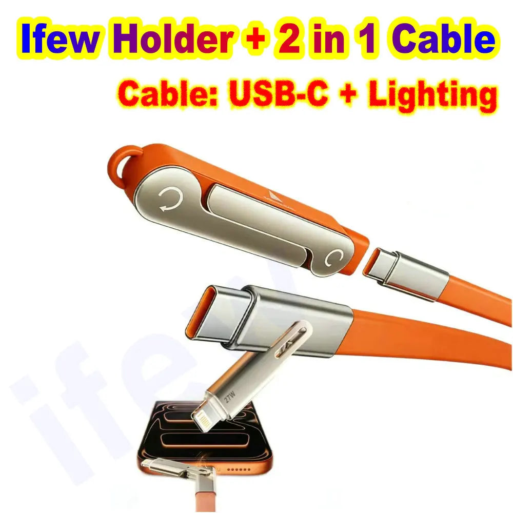 240W Quick Charge Foldable Phone Charger with Stand Holder