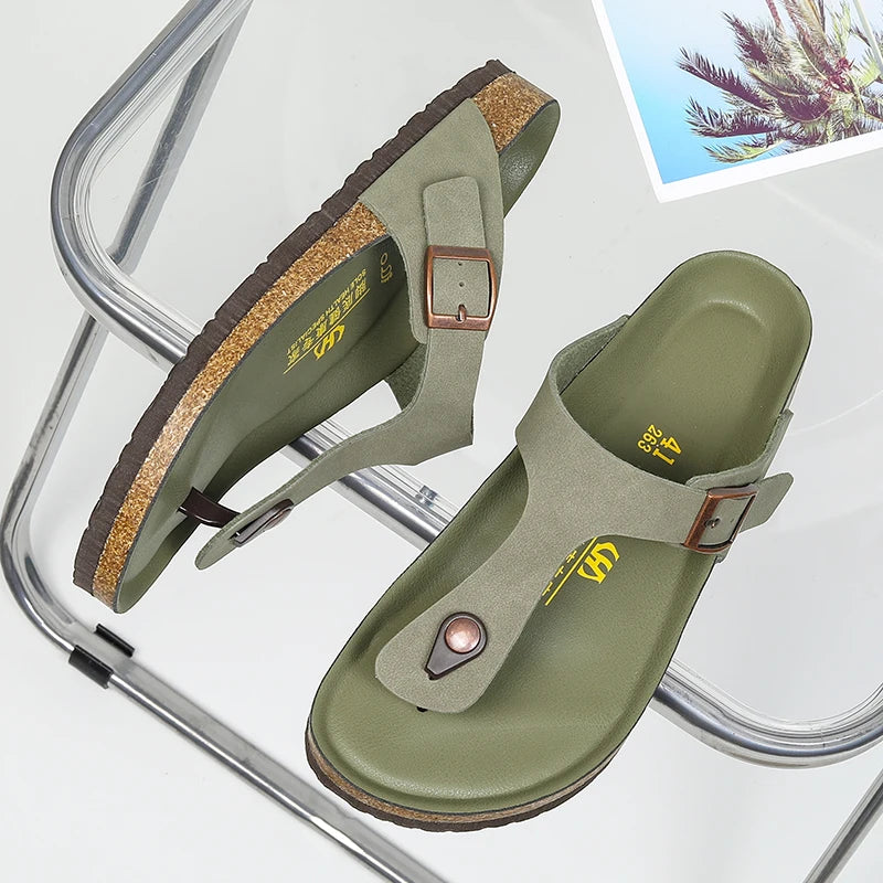 Men's Stylish Flip-Flops | Premium Italian Leather Beach Footwear