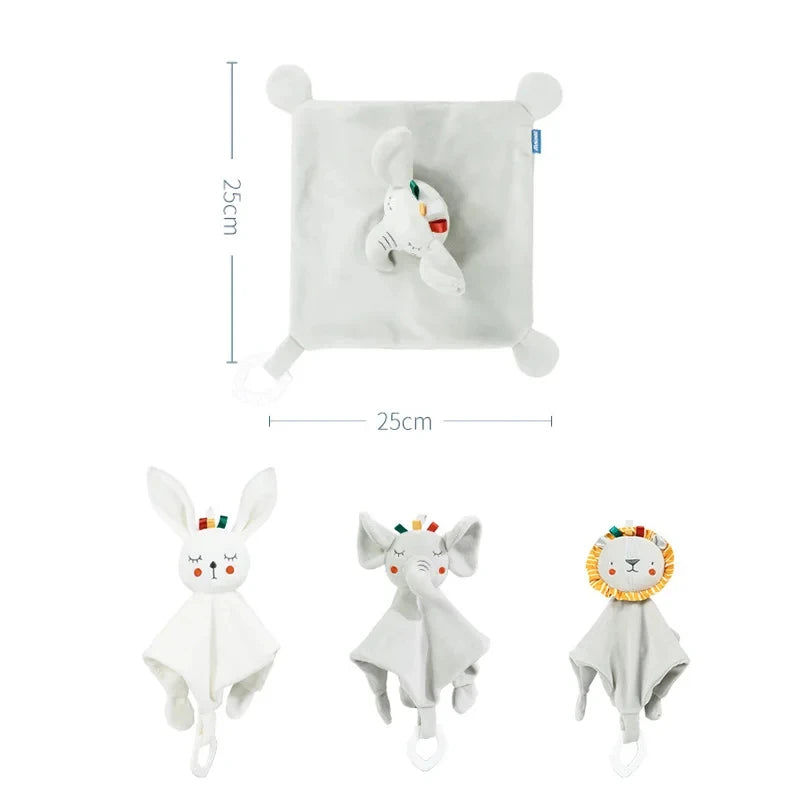 Cute Elephant Plush Teether Rattle for Newborns | Soft Blanket Toy