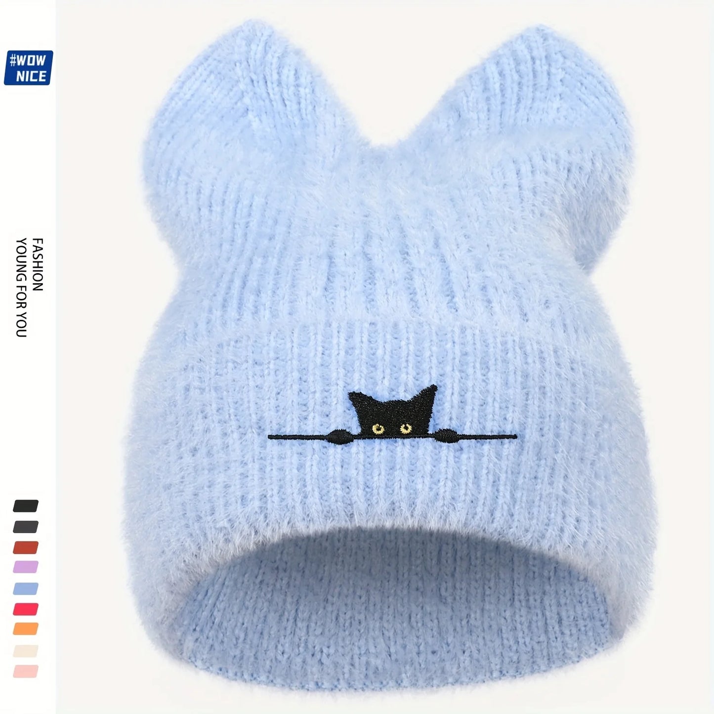 Cat Ears Knitted Hat | Warm Woolen Beanie for Cute Winter Style